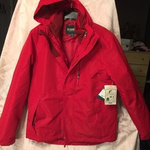Mens small winter coat Outdoor Life Jacket Red 3 in 1 system conversion